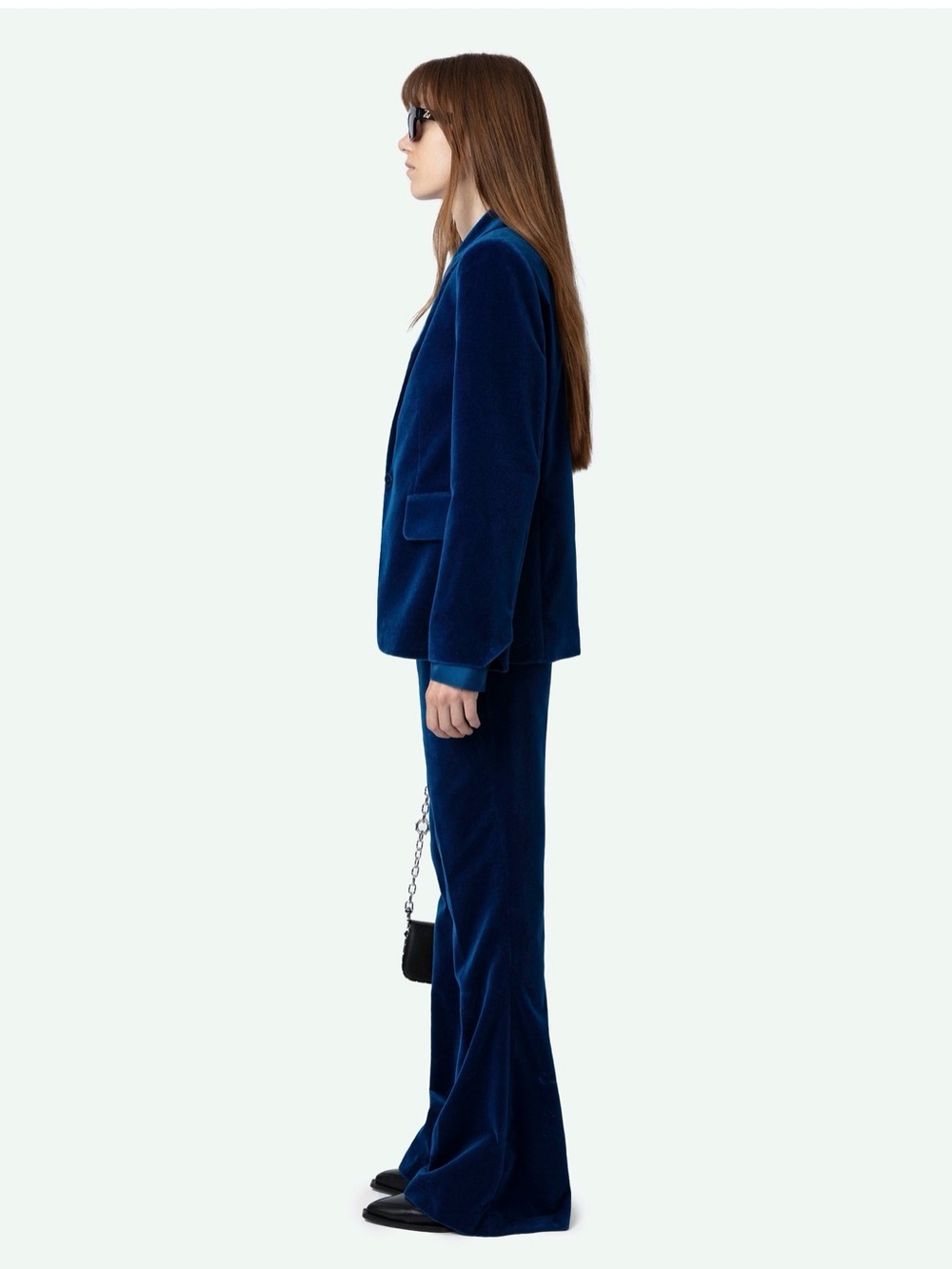 Zadig & Voltaire Navy Velvet Blazer sz 36 - Picture 6 of 10